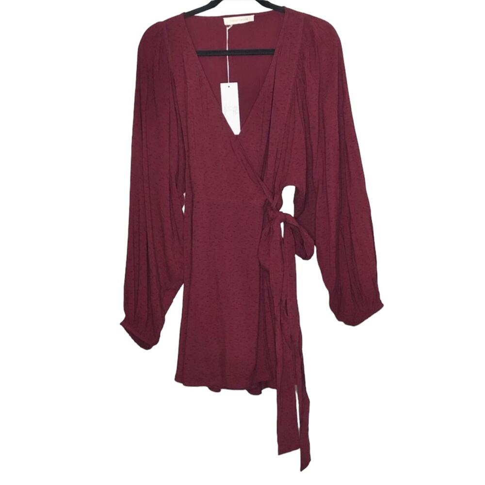 NWT Bishop & Young Kennedy Wrap Long Sleeve Dress Heirloom Print